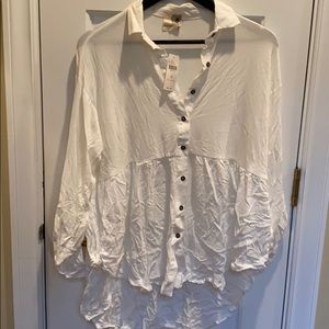 NWT White everleigh button down shirt